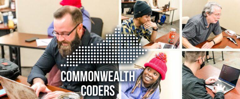 photo illustration of coding students