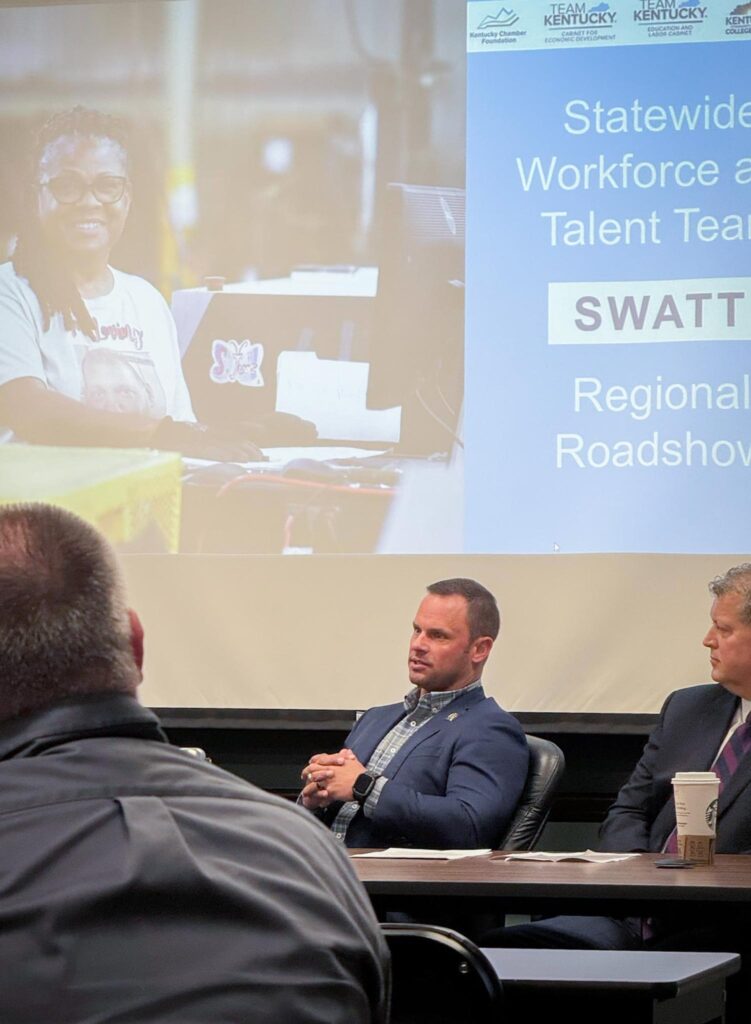 State Representative Josh Branscum talking to the audience